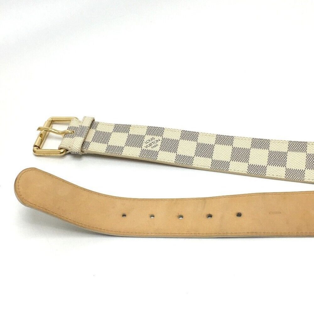 Authentic LOUIS VUITTON M9835 Ceinture Pochette solo Bag Waist Pouch Canvas Whit - Picture 9 of 16